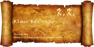 Klauz Károly névjegykártya