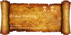 Klauz Károly névjegykártya