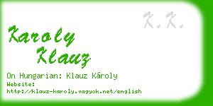 karoly klauz business card