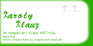 karoly klauz business card